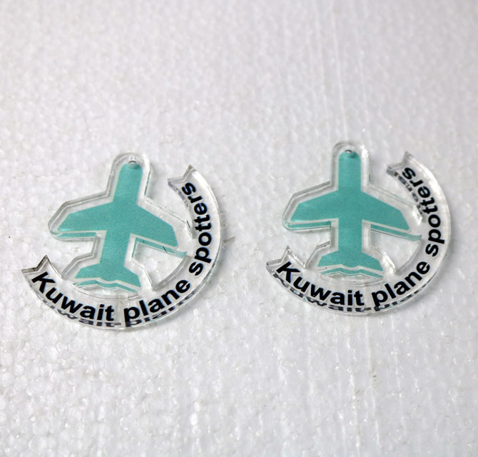 UV Printing Acrylic Keychains Plane